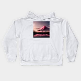 Mountain reflected in a body of water, the rose colored evening Kids Hoodie